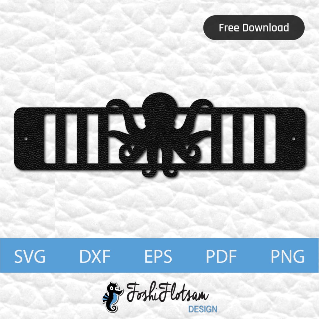 Bracelet SVG - Free octopus SVG bracelet 1 1 free octopus bracelet SVG cut file with a single octopus in the centre.